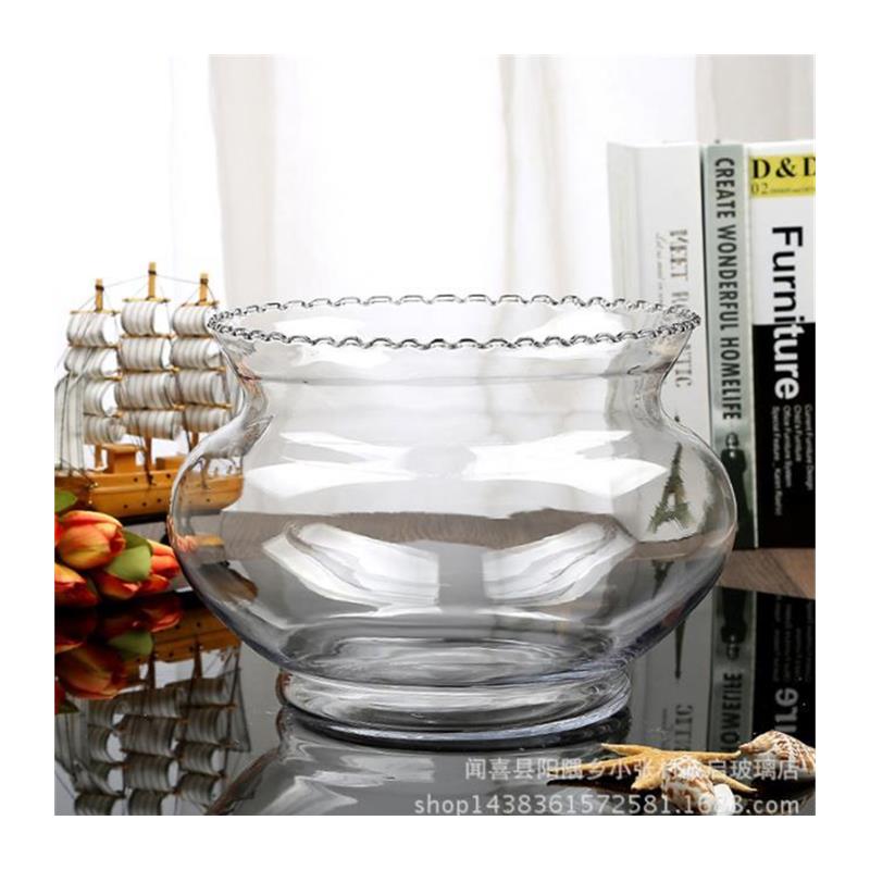 绿萝水培花盆透明玻璃花瓶花边大号水养植物器皿碗莲盆鱼缸乌龟缸 - 图3