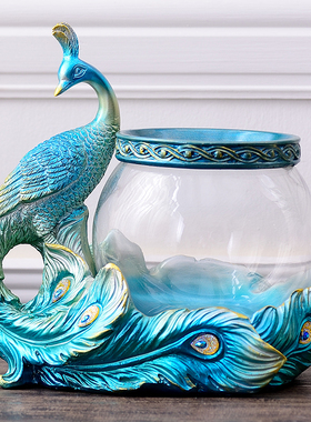 欧式风桌面玻璃景观酒柜装饰品