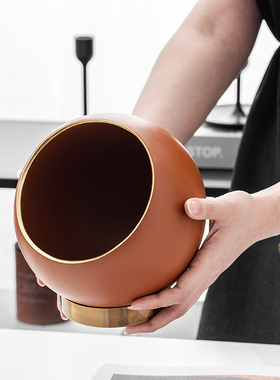 卧室垃圾桶桌面玄关美式风装饰品