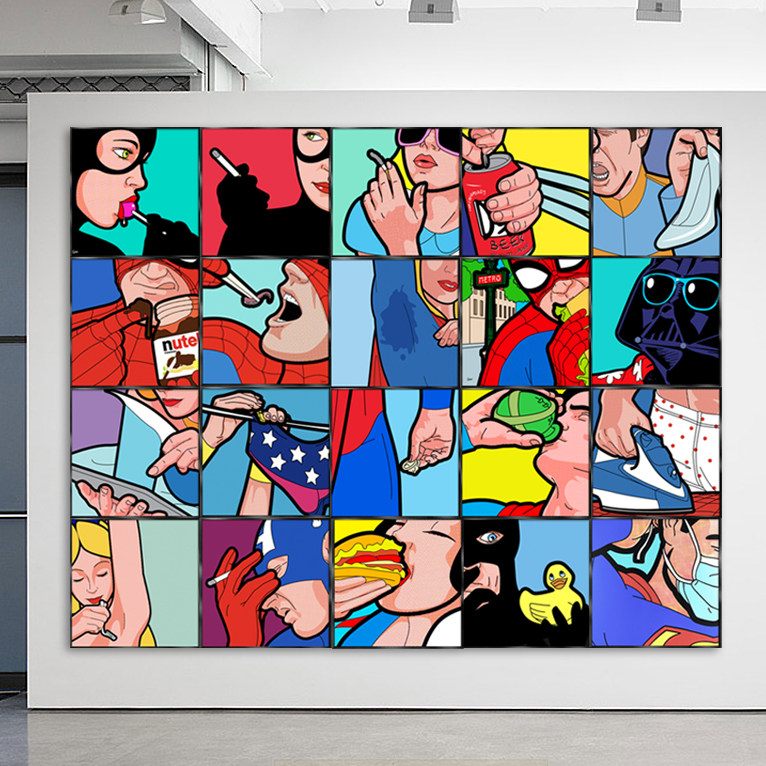 免打孔海报挂画沙发背景装饰画潮流墙面壁画搞怪搞笑创意客厅电竞,淘宝优惠券,粉丝福利购,淘宝优惠卷