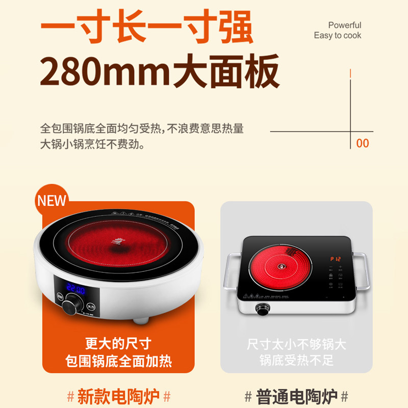 圆形家用爆炒大功率小型智能电陶炉 派莱达电器电磁炉/陶炉