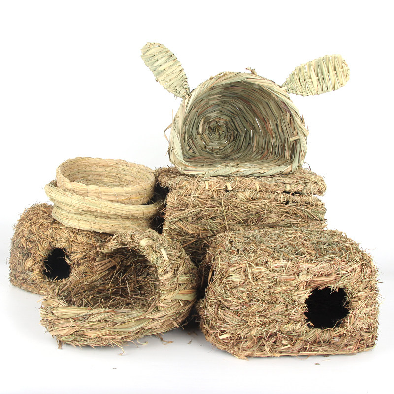 宠物兔子笼子草窝过冬保暖兔兔龙猫荷兰猪垂耳兔仓鼠草垫手工草编,淘宝优惠券,粉丝福利购,淘宝优惠卷