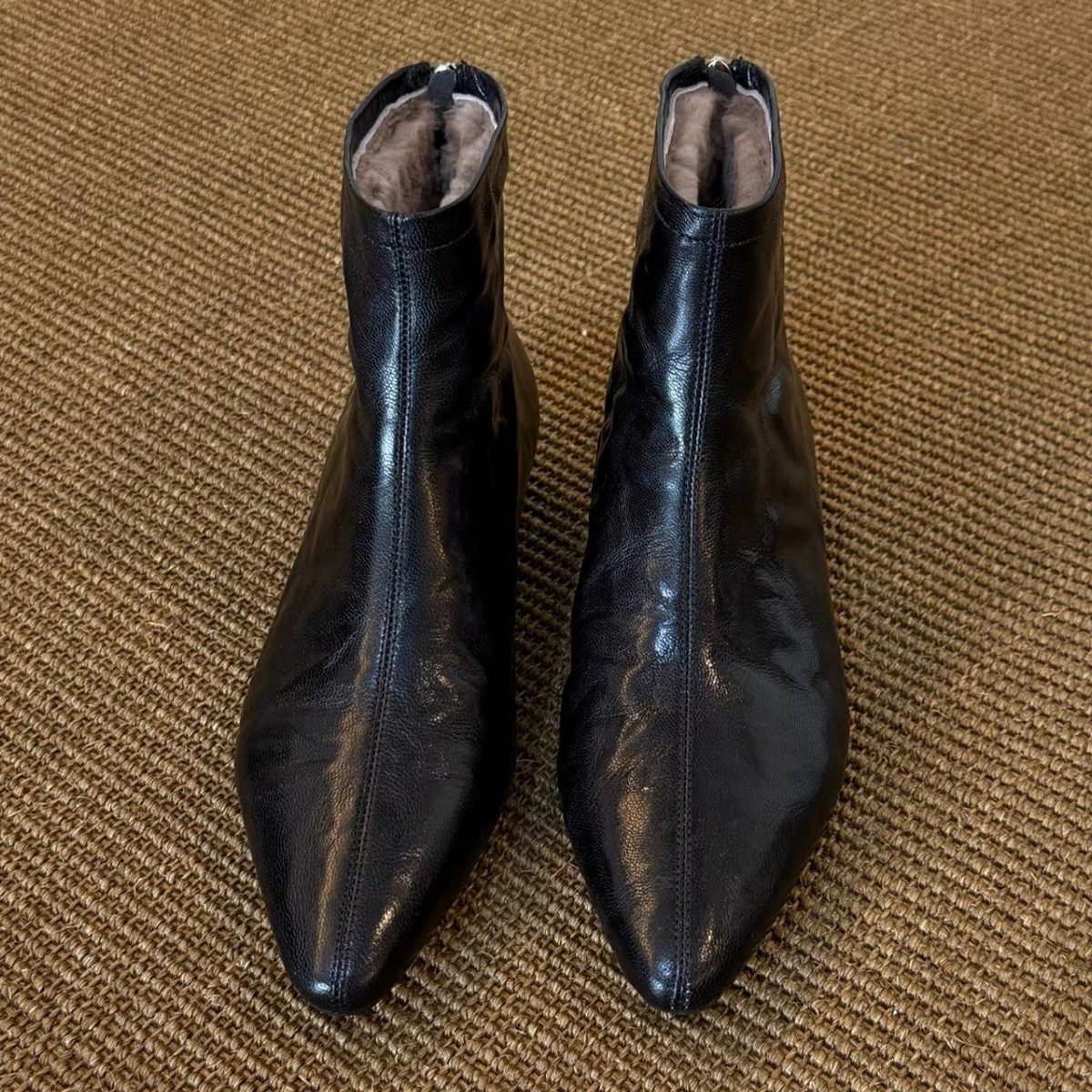 牛皮版~复古尖头内增高平底短靴女新款冬季简约马丁靴加绒棉靴,淘宝优惠券,粉丝福利购,淘宝优惠卷