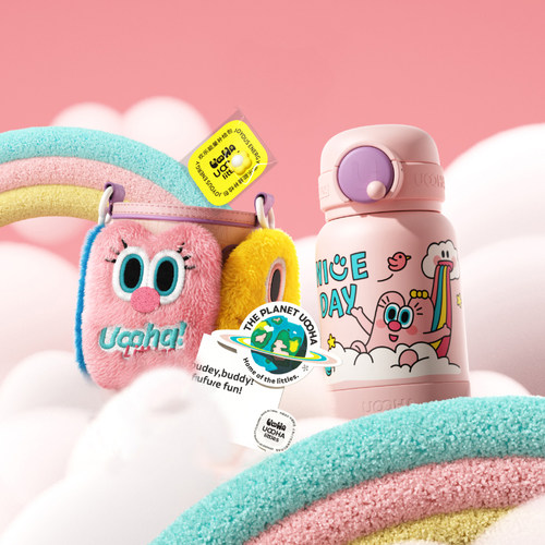 uoohalittles儿童魔法口袋保温杯吸管大肚杯儿童高颜值盲盒水杯 - 图0