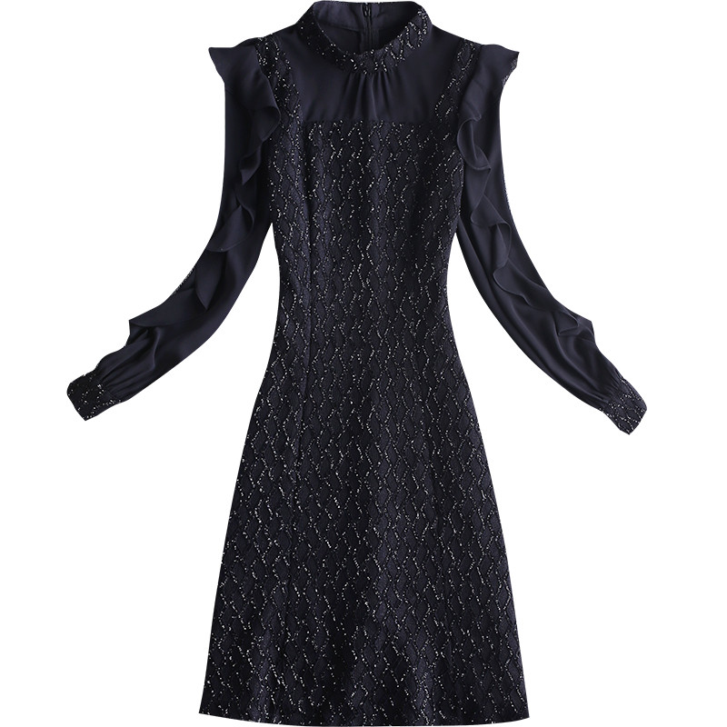 赫本风连衣裙2020新款黑色小黑裙子 从度连衣裙