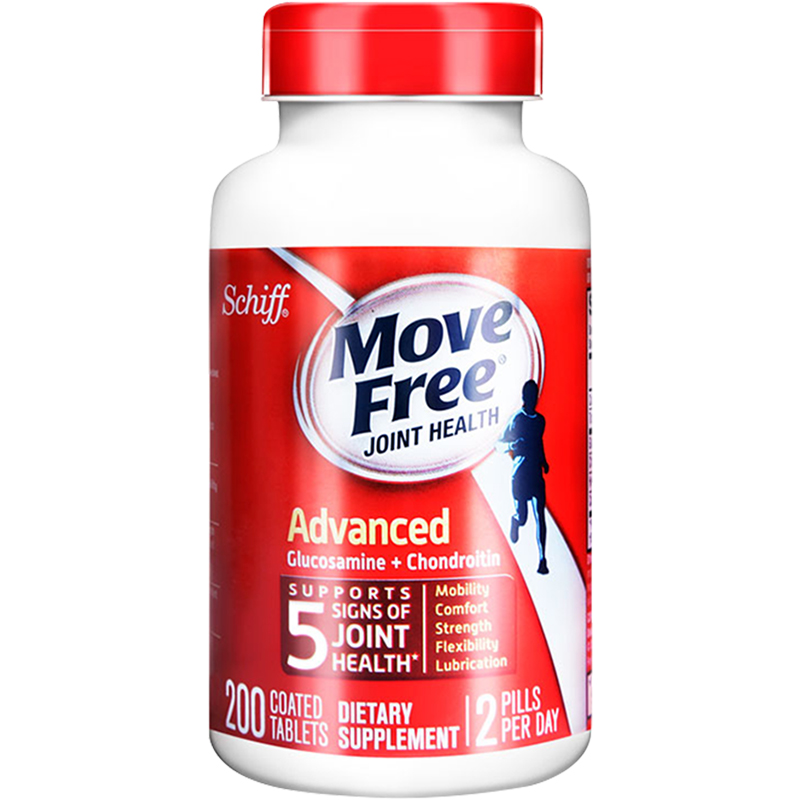 美国原装进口movefree益节旭福氨糖软骨素膏钙片维骨力红瓶200粒
