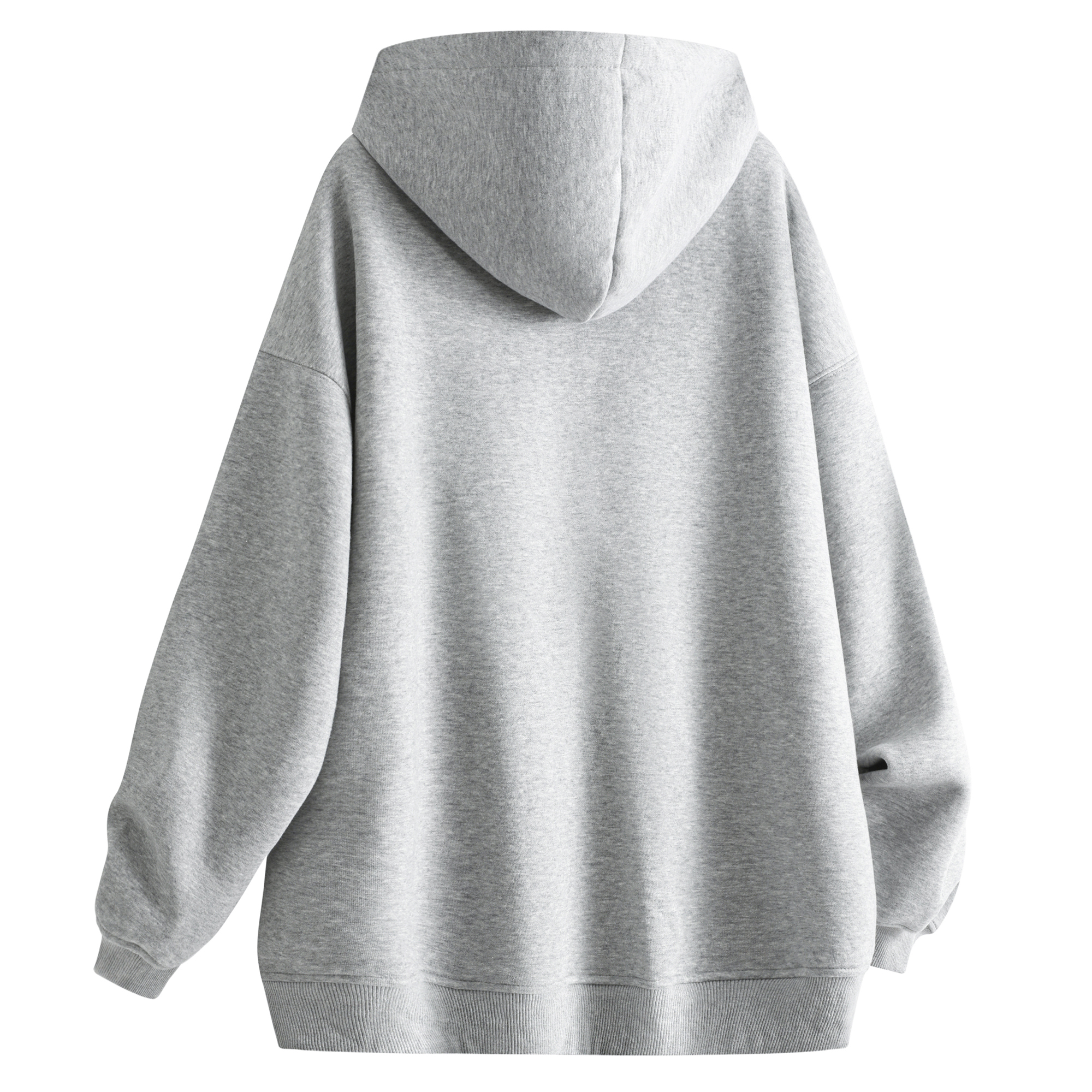 YKYB黄子韬 灰色卫衣基础百搭拉链连帽加绒男女同款开衫外套秋冬 - 图1