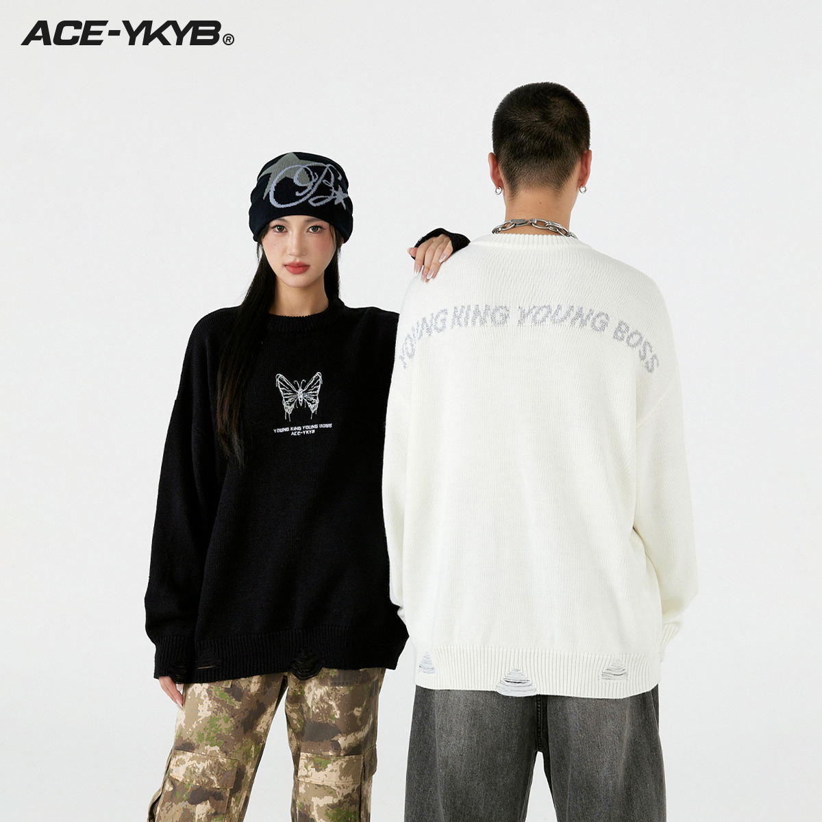 YKYB针织衫新款秋冬潮牌上衣