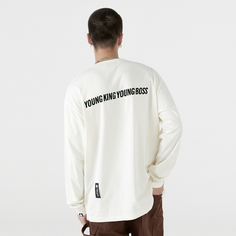 YKYB印花宽松简约休闲潮牌长袖T恤