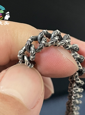 十字架扭麻花做旧手链