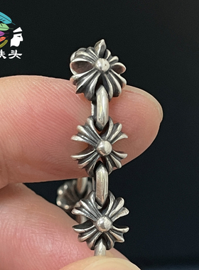 做旧十字架花手链情侣款