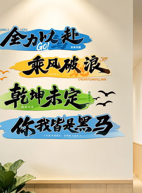 无胶不伤墙~静电励志墙贴初高中培训托管班级文化墙教室布置装饰