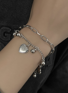 又酷又A!钛钢手链女ins小众