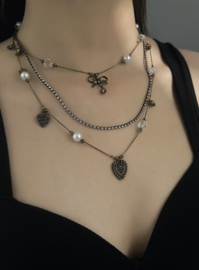 中古vintage爱心项链新款爆款