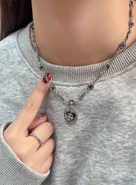 高级感爱心八芒星锁骨链高级感