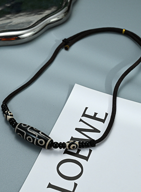 民族风天珠项链男潮帅气编织