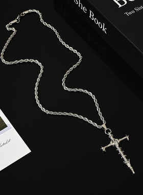 Vintage古着骸骨十字架吊坠项链