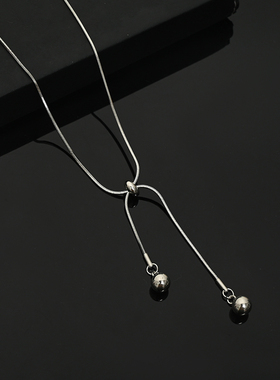 简约不褪色抽拉可调节蛇骨项链女