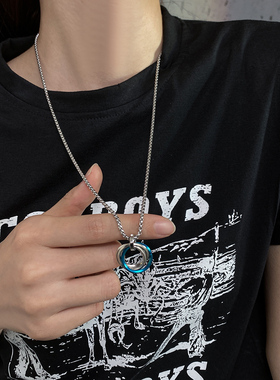 项链男女潮百搭嘻哈挂饰吊坠钛钢