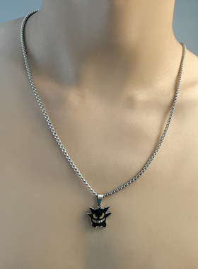 日韩卡通黑化耿鬼钛钢不掉色项链