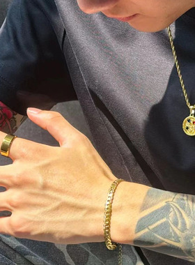 欧美蛇骨链手链男士轻奢小众精致