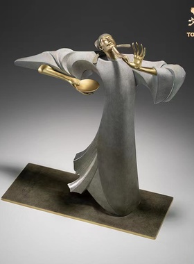 诗仙李白客厅工艺品铜师傅铜