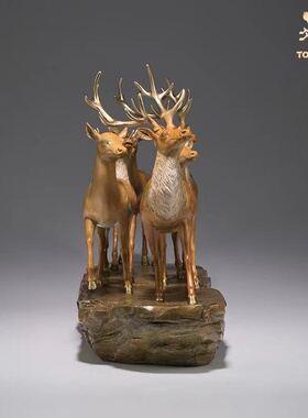 鹿贺礼玄关礼品铜师傅铜新中式