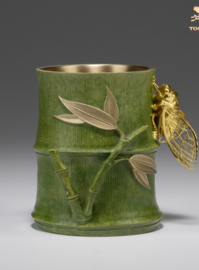 铜师傅铜摆件《知足常乐笔筒》