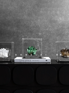 轻奢高级感晶簇摆件样板房酒店会所高档装饰品家居样板间软装陈设