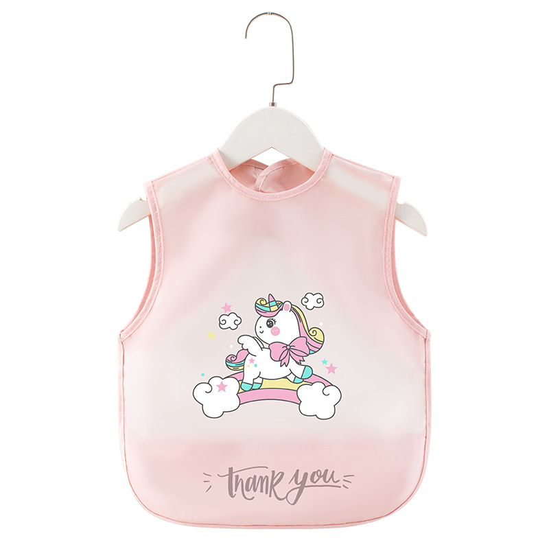 Baby eating bib waterproof anti-dirty wash-free children's smock men's and women's baby bib baby sleeveless long-sleeved apron