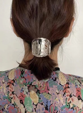 日系金属铜铸造凹凸熔岩插入发夹抓夹头饰高级感后脑勺低马尾夹女