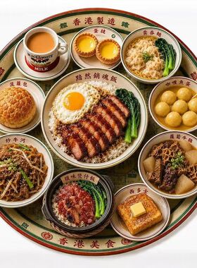 【香港美食】立体浮雕树脂冰箱贴港奶西多士黯然销魂饭旅游纪念品