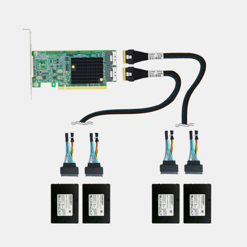 Linkreal PCIe4.0 U.2 NVMe扩展卡 SlimSAS(SFF-8654) GEN4硬盘 - 图2