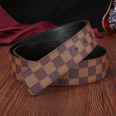 LVOG奢品真皮腰带替换带身商务休闲两面可用不带扣lv-耐磨皮带条