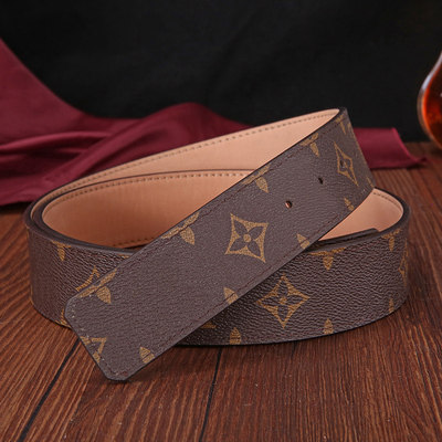 LVOG奢品真皮腰带替换带身商务休闲两面可用不带扣lv-耐磨皮带条