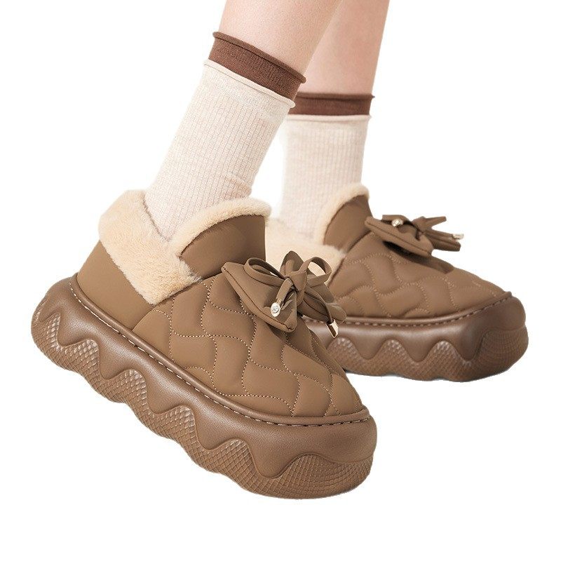 秋冬棉拖防水棉拖鞋女居家居保暖加厚底秋冬增高防滑户外穿棉拖,淘宝优惠券,粉丝福利购,淘宝优惠卷