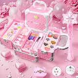 Детский комплект для макияжа, база под макияж, коробка для косметики, стиль «принцесса», 6 лет, подарок на день рождения