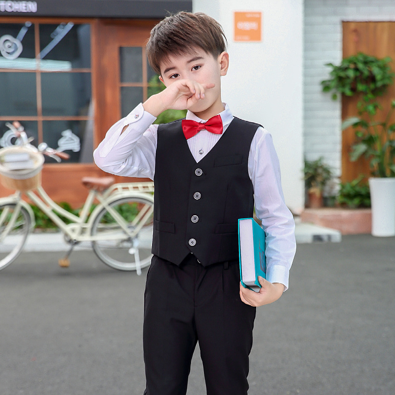 元旦儿童朗诵礼服男童主持人套装演出服花童小学生口才演讲表演服