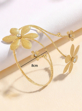 欧美跨境货源气质复古法式花朵臂环几何线条水钻花上臂手镯女小众