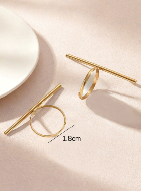 欧美跨境货源几何十字线条横线戒指时尚简约指环套装女个性饰品