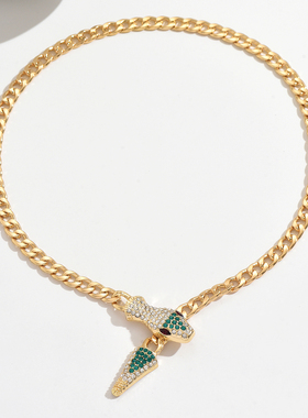 夸张蛇形项链个性冷淡风锁骨链