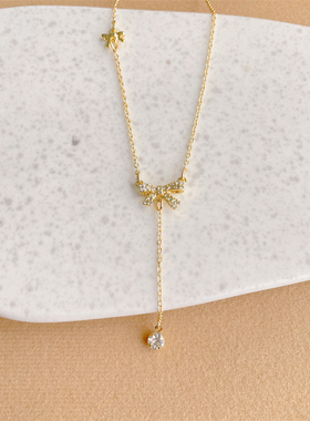 甜美蝴蝶结项链锁骨链