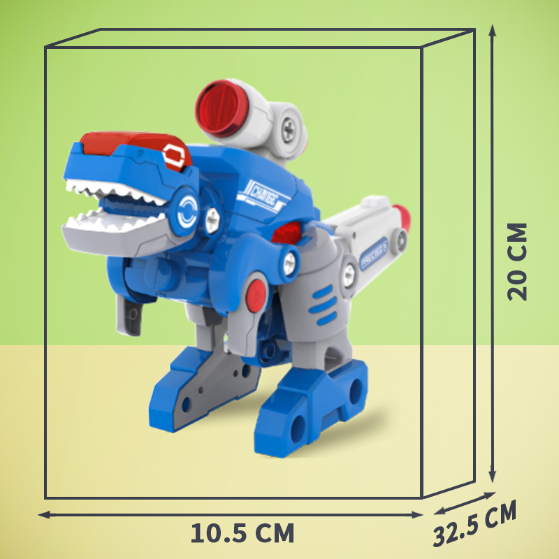 儿童拼装变形玩具枪电动声光6积木益智3岁宝宝男女孩恐龙拆装模型