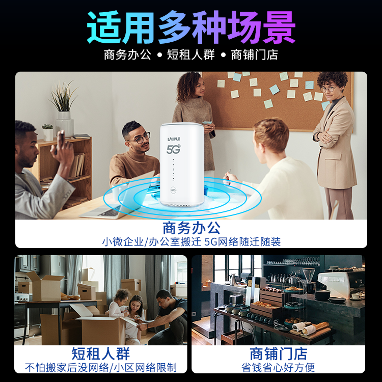 莱浦5G随身WiFi无线WiFi可插卡全国通用上网卡无线网络全网通电信移动直播宽带电脑家用CPE千兆WiFi6路由器 - 图3