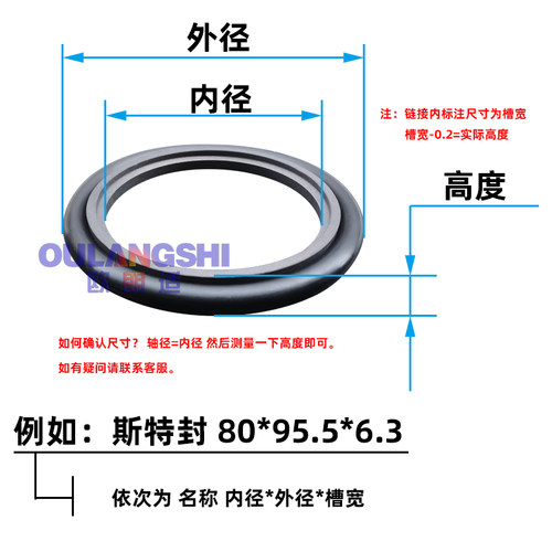 液压油缸STd斯特封轴用组合28 30 32 35*38.7 40.7 42.7 45.7*4.2 - 图1