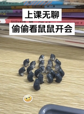 【上课无聊了看看正在开会的耗子们】迷你微景观树脂鼠鼠吃瓜摆件