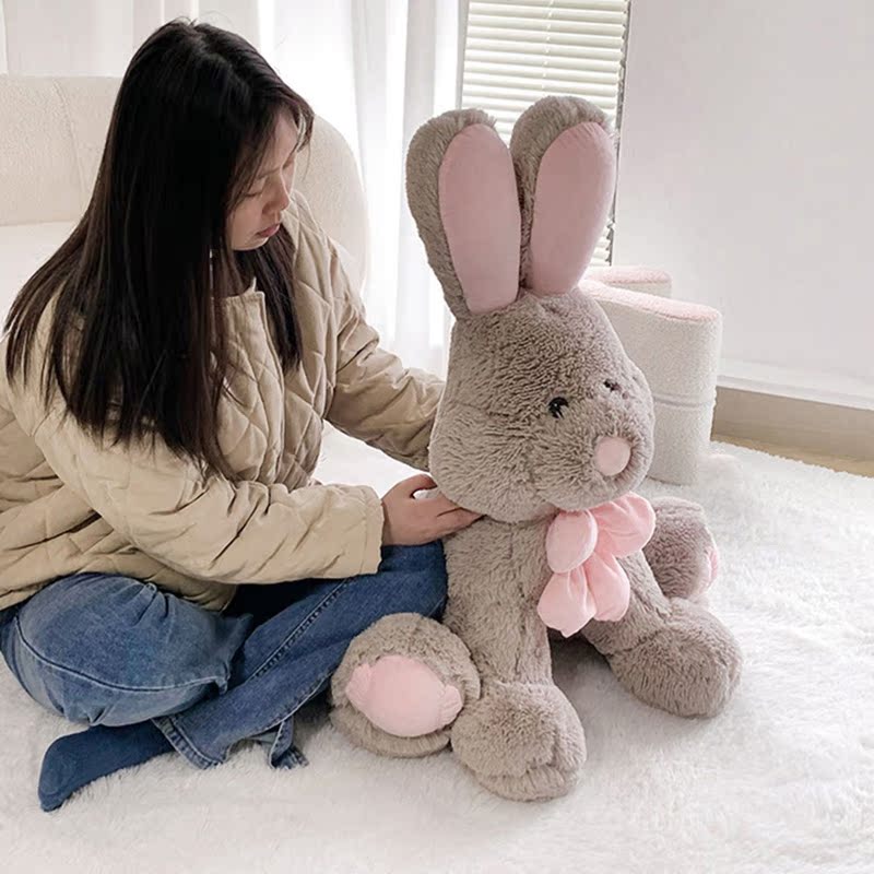 【阿圆】可爱兔子毛绒玩具灰色小兔叽玩偶长耳兔公仔娃娃女生礼物
