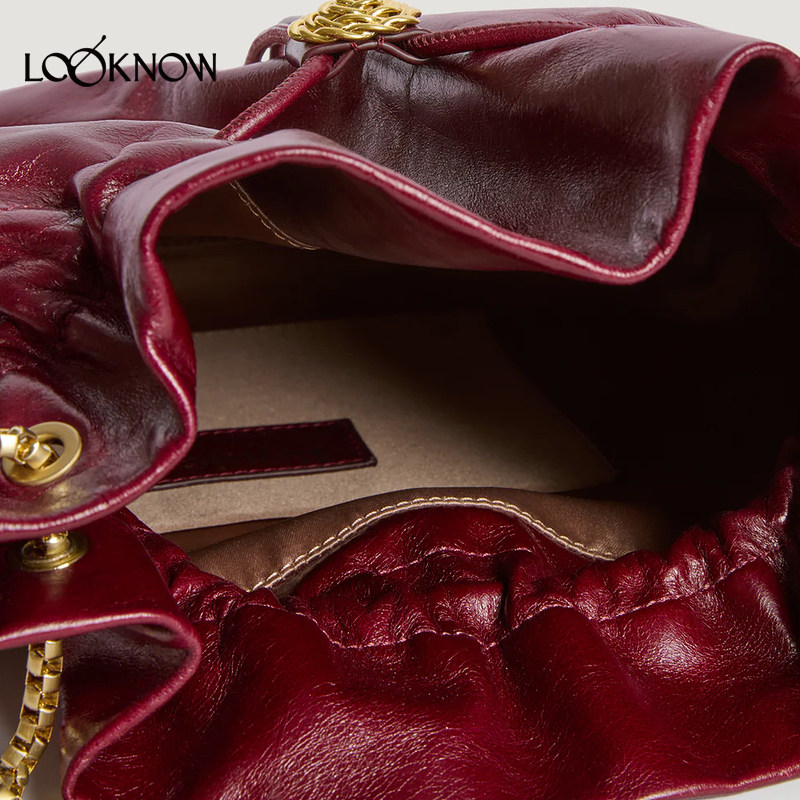 Rouje X LOOKNOW设计师品牌2025年冬季新款链条单肩包红色新年,淘宝优惠券,粉丝福利购,淘宝优惠卷