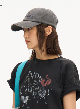 not a fan X LOOKNOW设计师品牌26秋季新品洗水做旧棒球帽