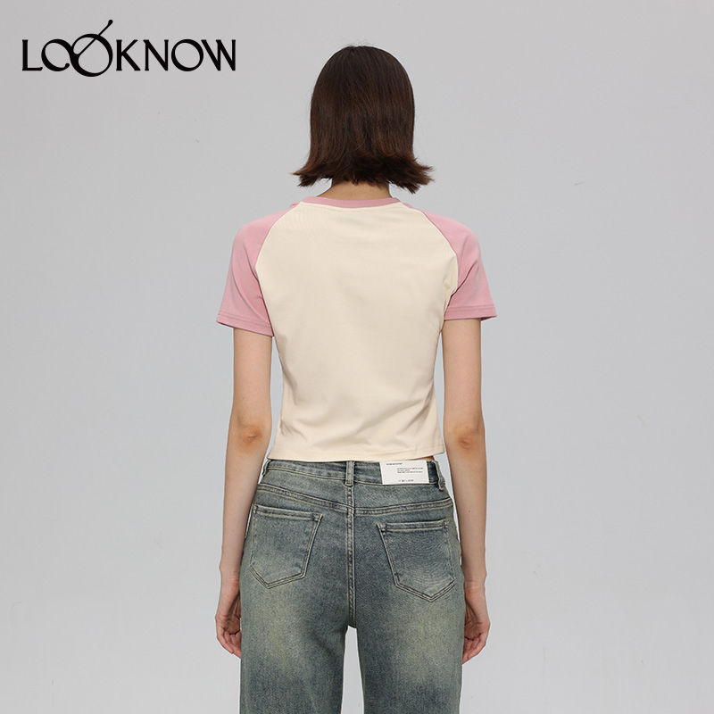 Matte Revolution×LOOKNOW合作款春夏兔子减龄美式复古短袖T恤女 - 图3